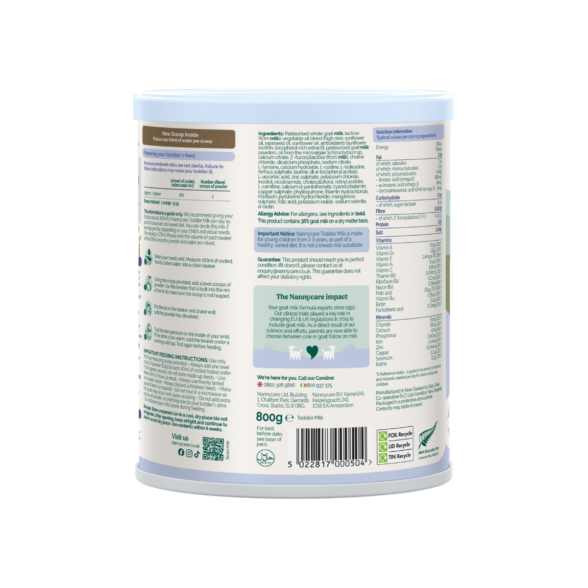 Nannycare Toddler Goat Milk Formula — Stage 3 (800g)