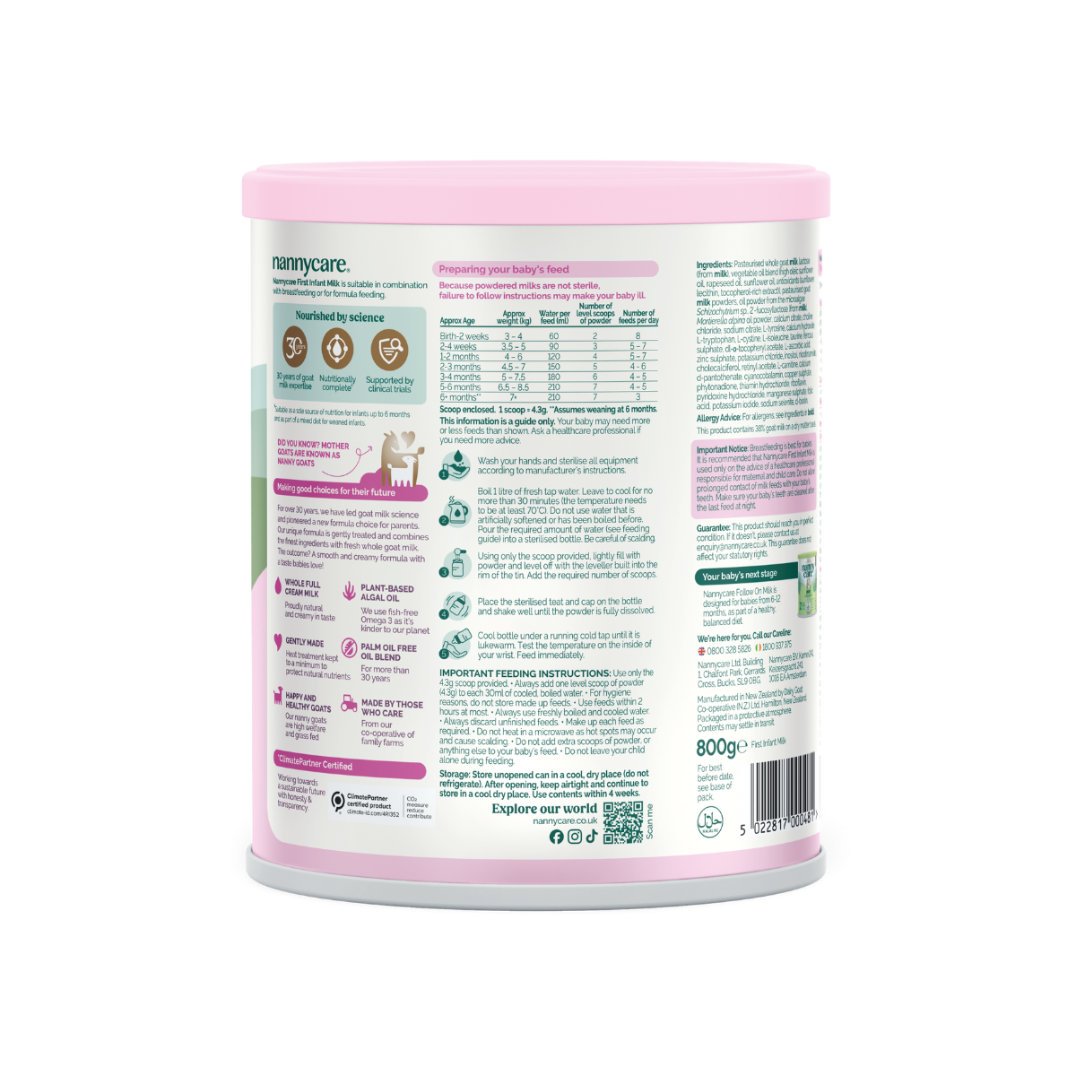 Nannycare First Infant Milk - Stage 1 (800g) | New Look Formula Subscription Test